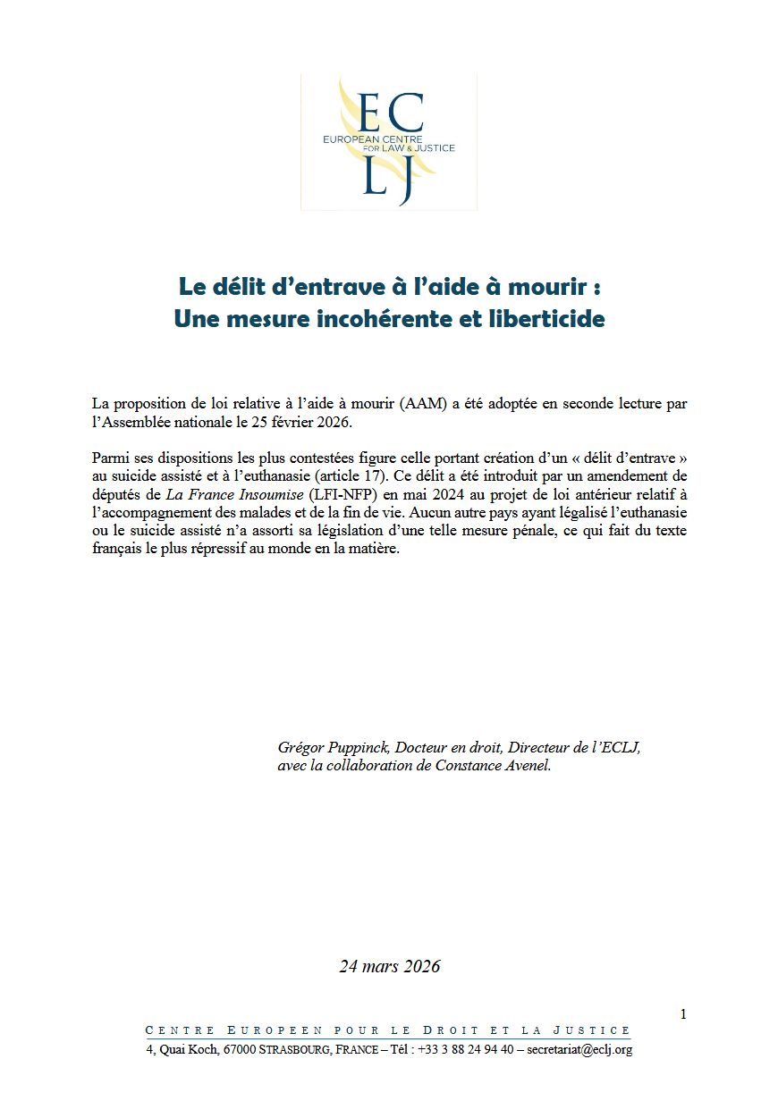 Le délit d’entrave à l’aide à mourir: Une mesure incohérente et liberticide